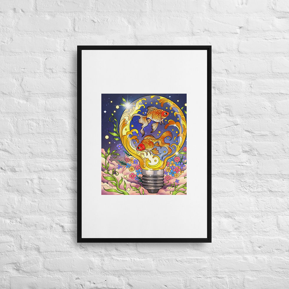 Lightbulb Framed canvas