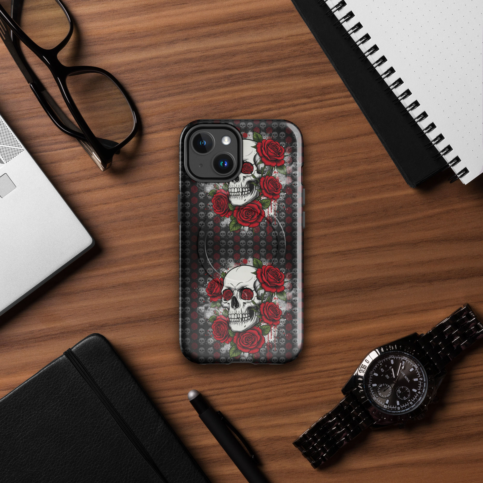Skull & Roses MagSafe® tough case for iPhone®