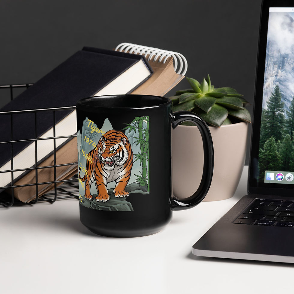 Tiger Zodiac Black Glossy Mug