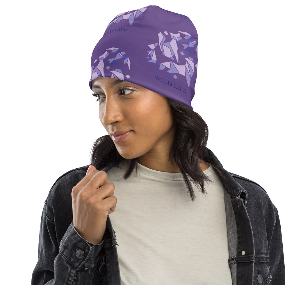 Thumbnail: Purple Wild All-Over Print Beanie
