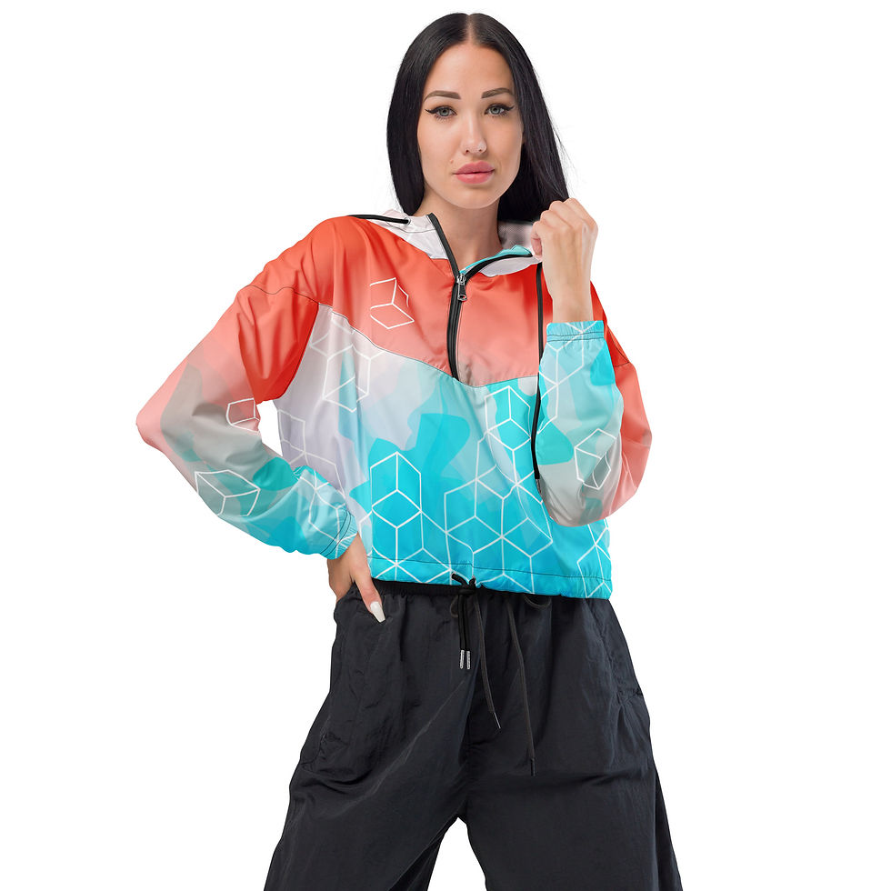 Women’s cropped Bright Watercolour windbreaker