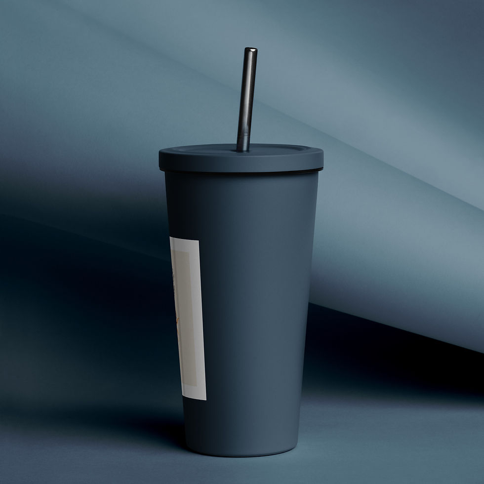 Thumbnail: Floral Insulated tumbler with a straw