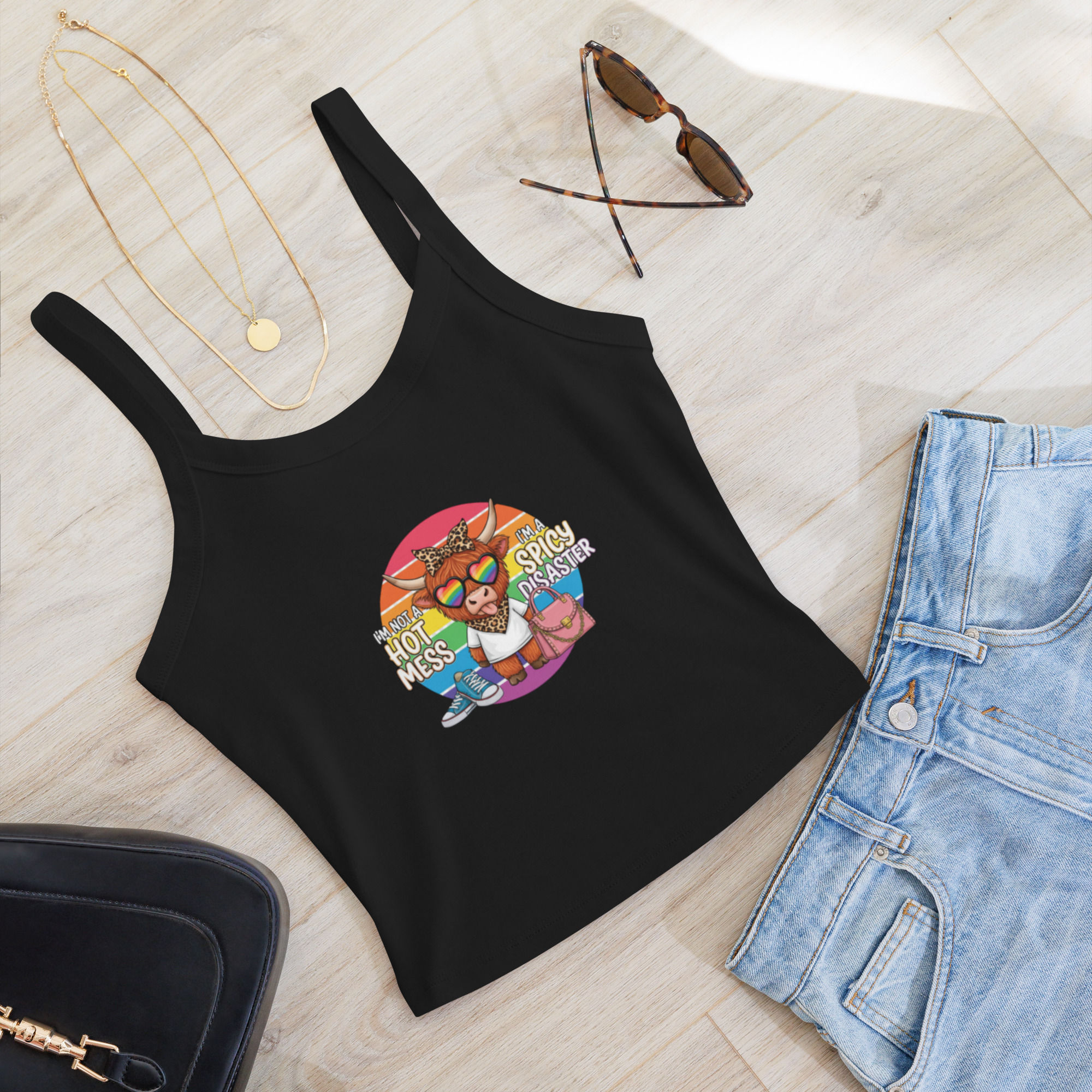 Women’s Hot Mess micro-rib tank top