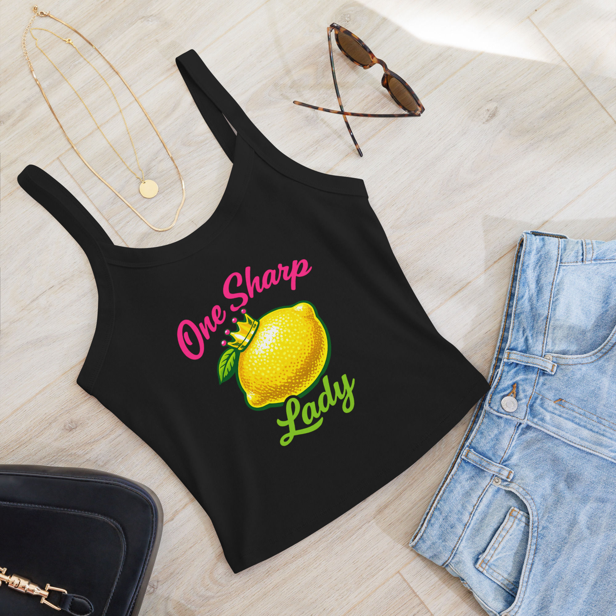 One Sharp Women’s micro-rib tank top