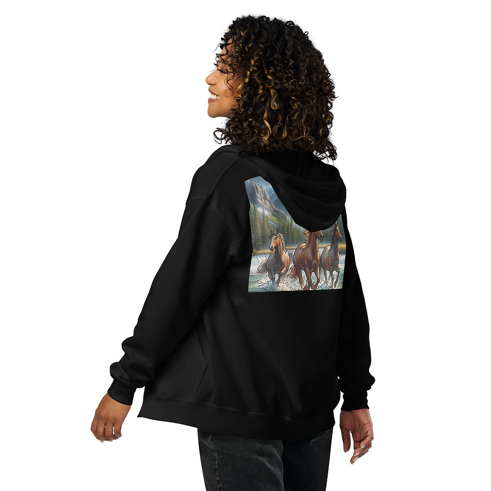Women's Horse heavy blend zip hoodie