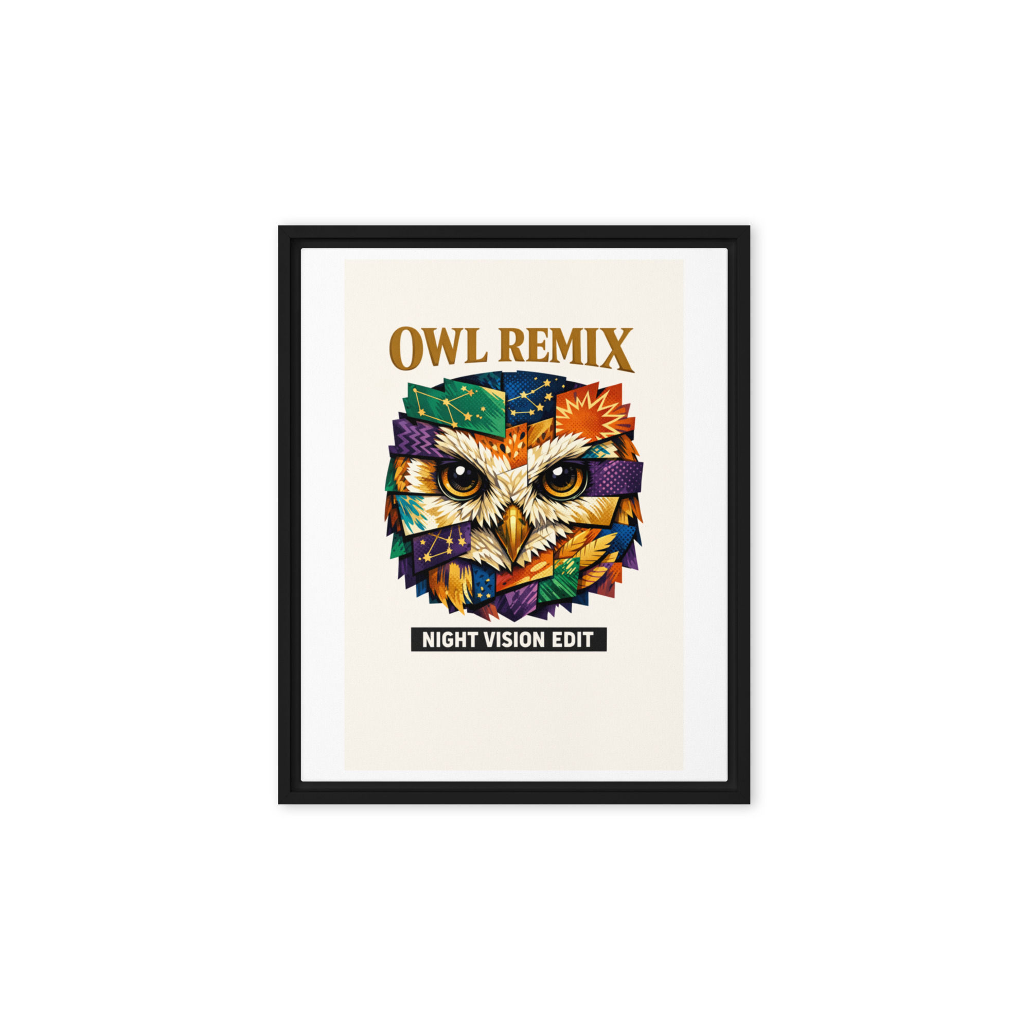 Owl Remix Framed canvas