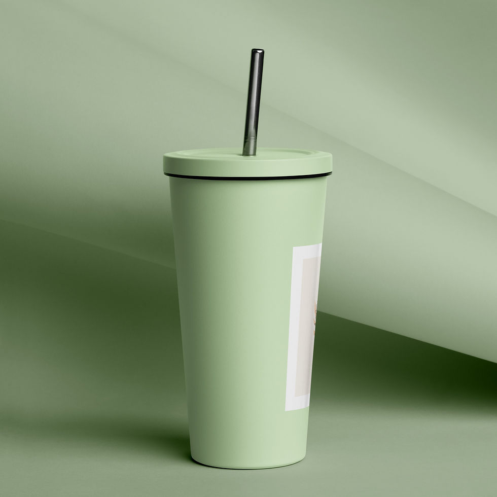 Thumbnail: Floral Insulated tumbler with a straw