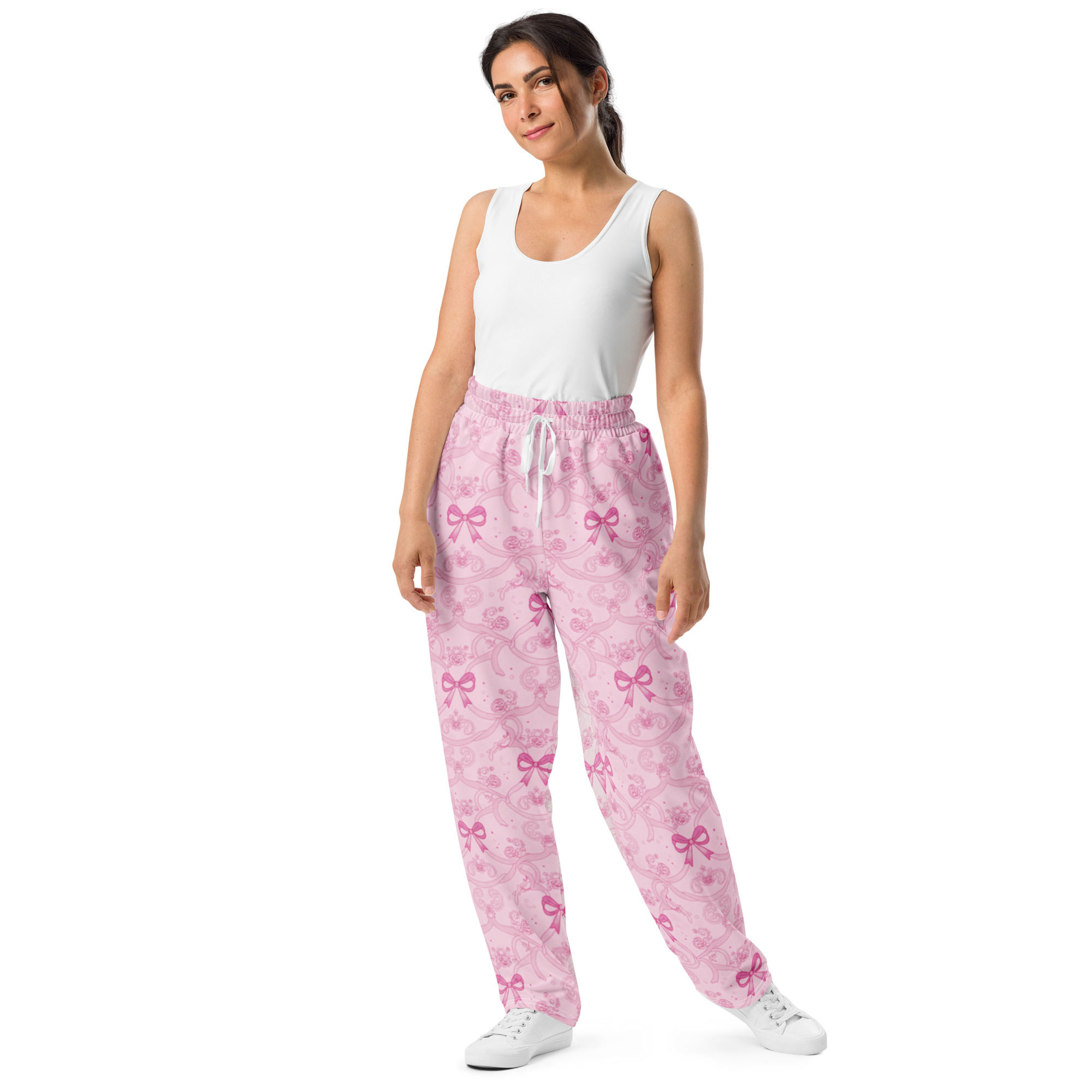 Pink Bow Wide-leg joggers