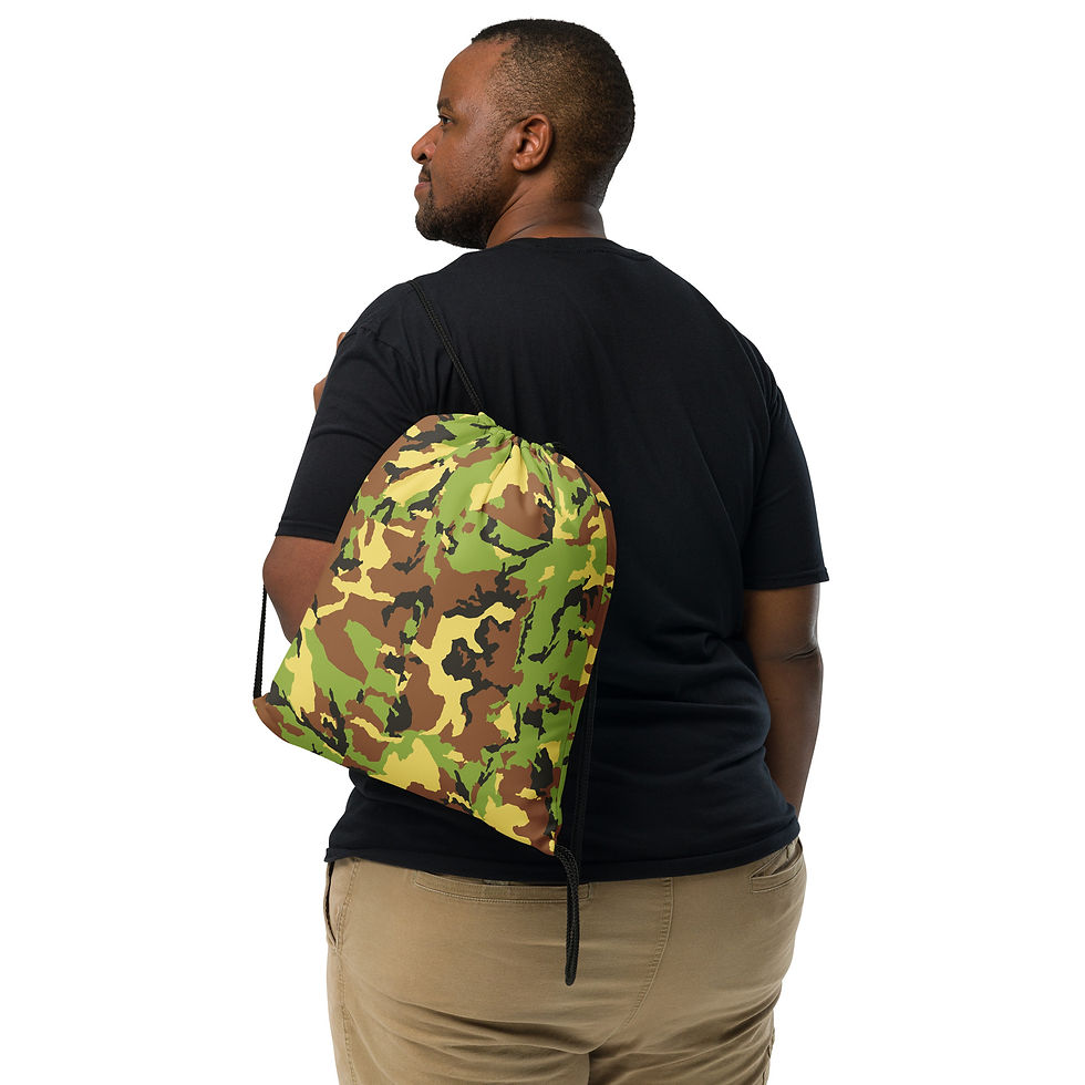 Green Camo Drawstring bag
