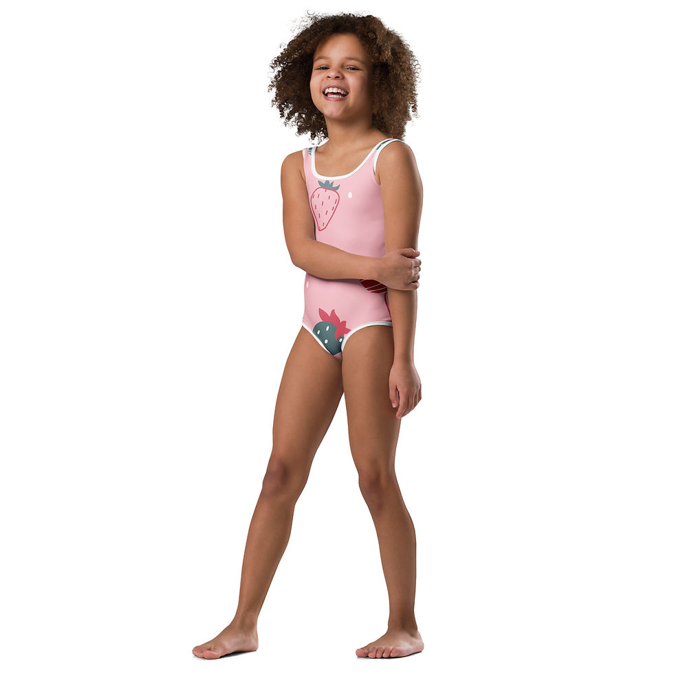 Thumbnail: All-Over Print Kids Strawberry Swimsuit