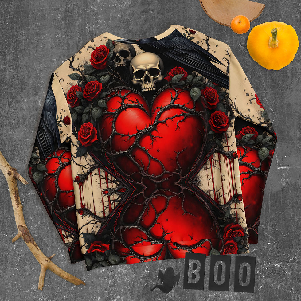 Thumbnail: Unisex Skull Heart Sweatshirt