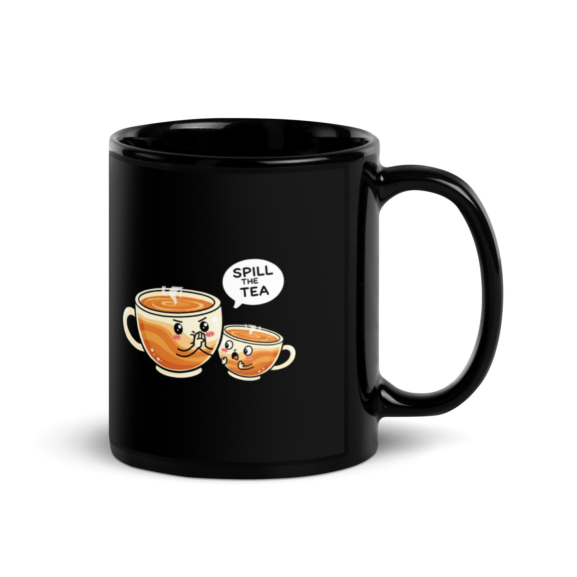 Spill The Tea Black Glossy Mug