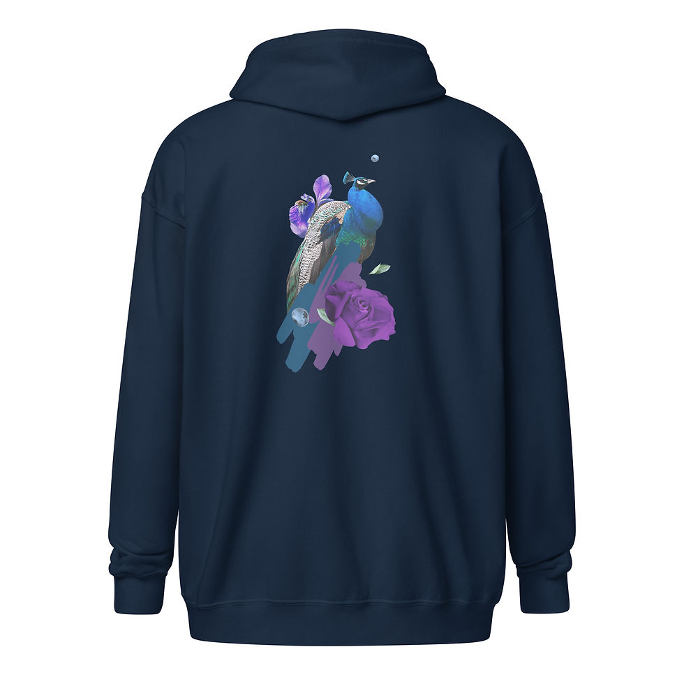 Thumbnail: Unisex Peacock heavy blend zip hoodie