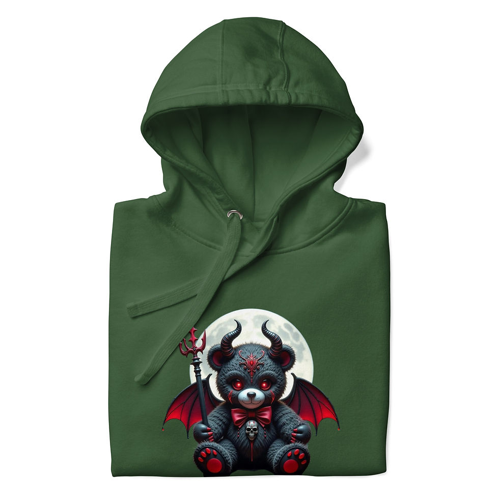 Thumbnail: Red Devil Bear Unisex Hoodie
