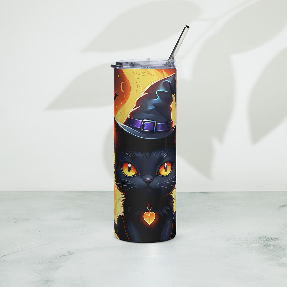 Spooky Cat Stainless steel tumbler