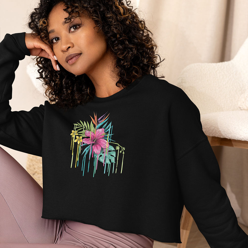 Floral Crop Sweatshirt