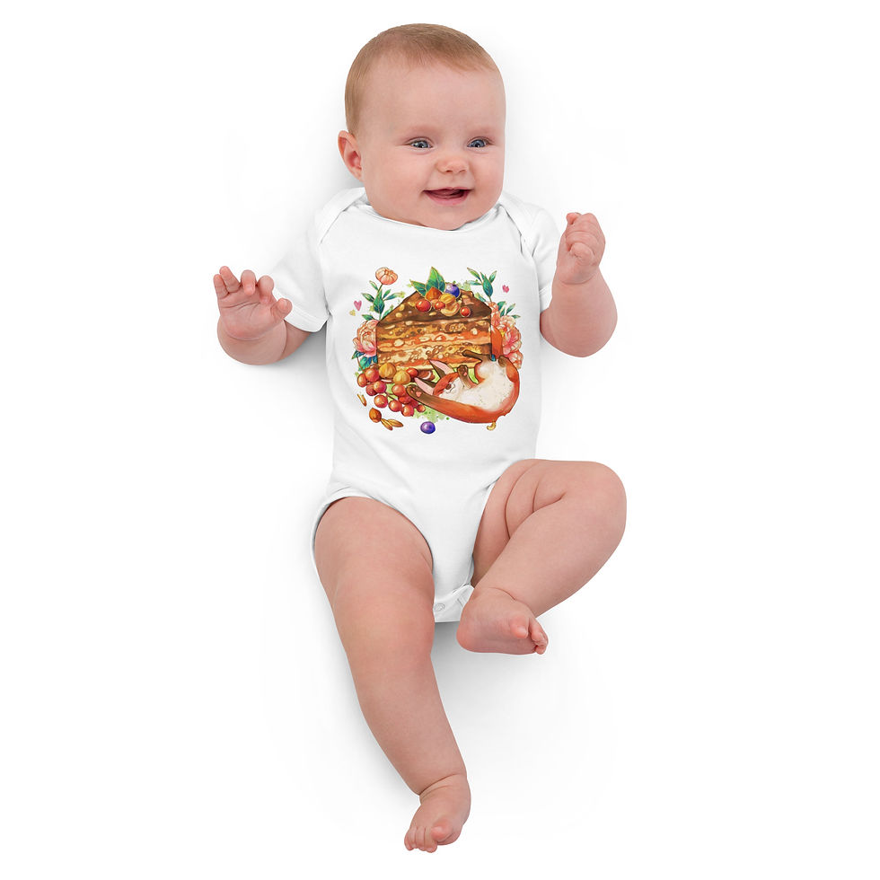 Thumbnail: Cute Fox Organic cotton baby bodysuit