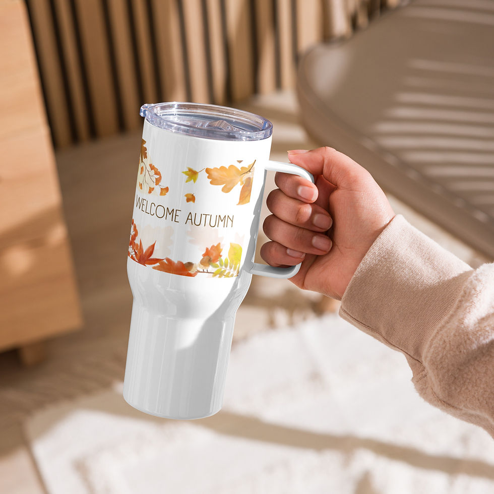 Hello Autumn Travel mug with a handle