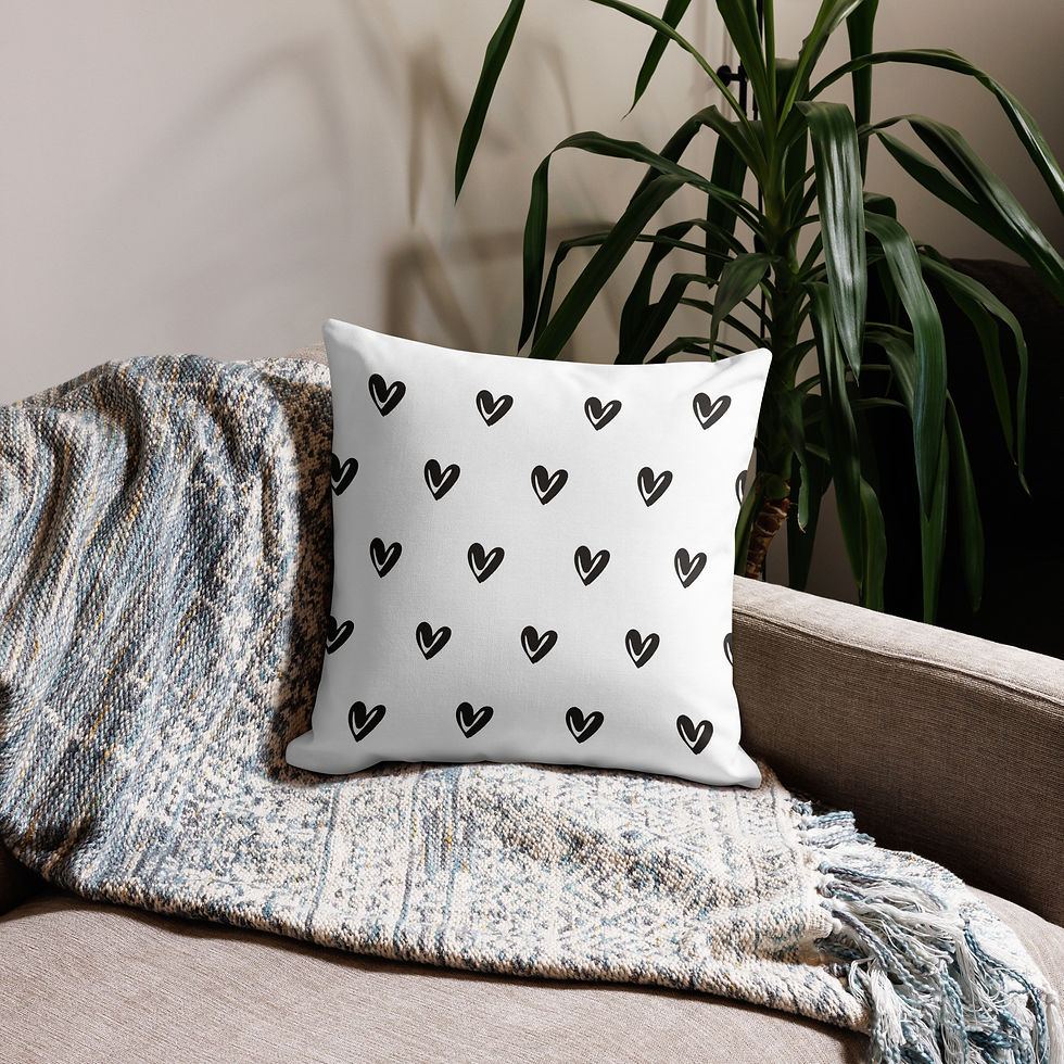 Thumbnail: Black Hearts Premium Pillow
