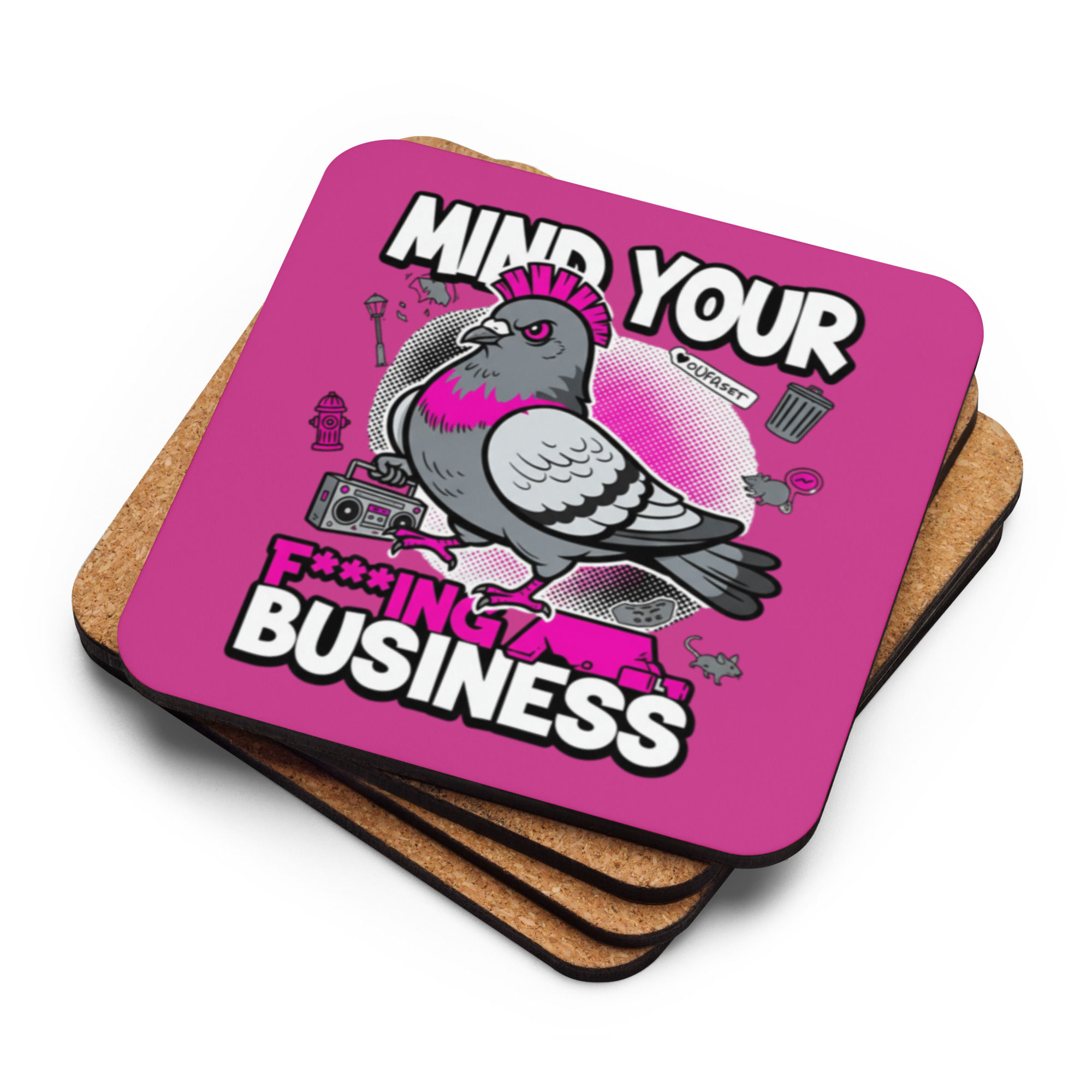 Mind Your Business Cork-back coaster