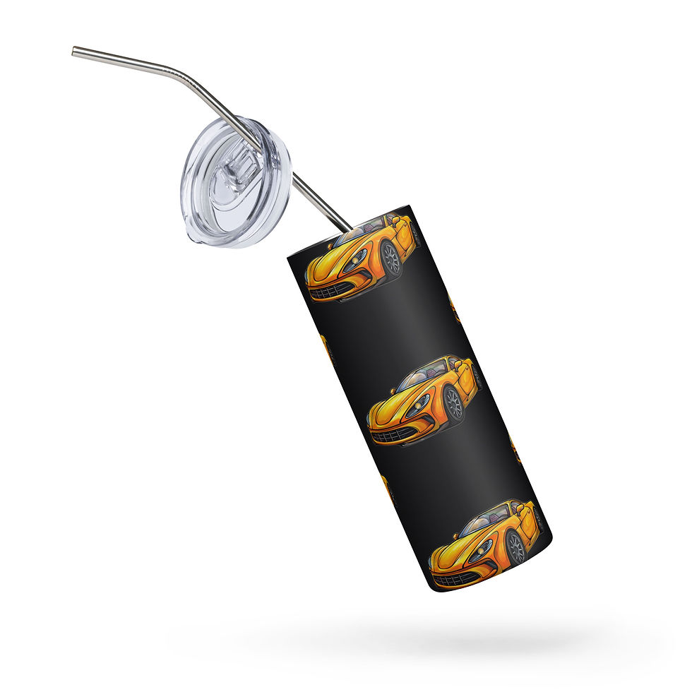 Yellow Car Stainless steel tumbler