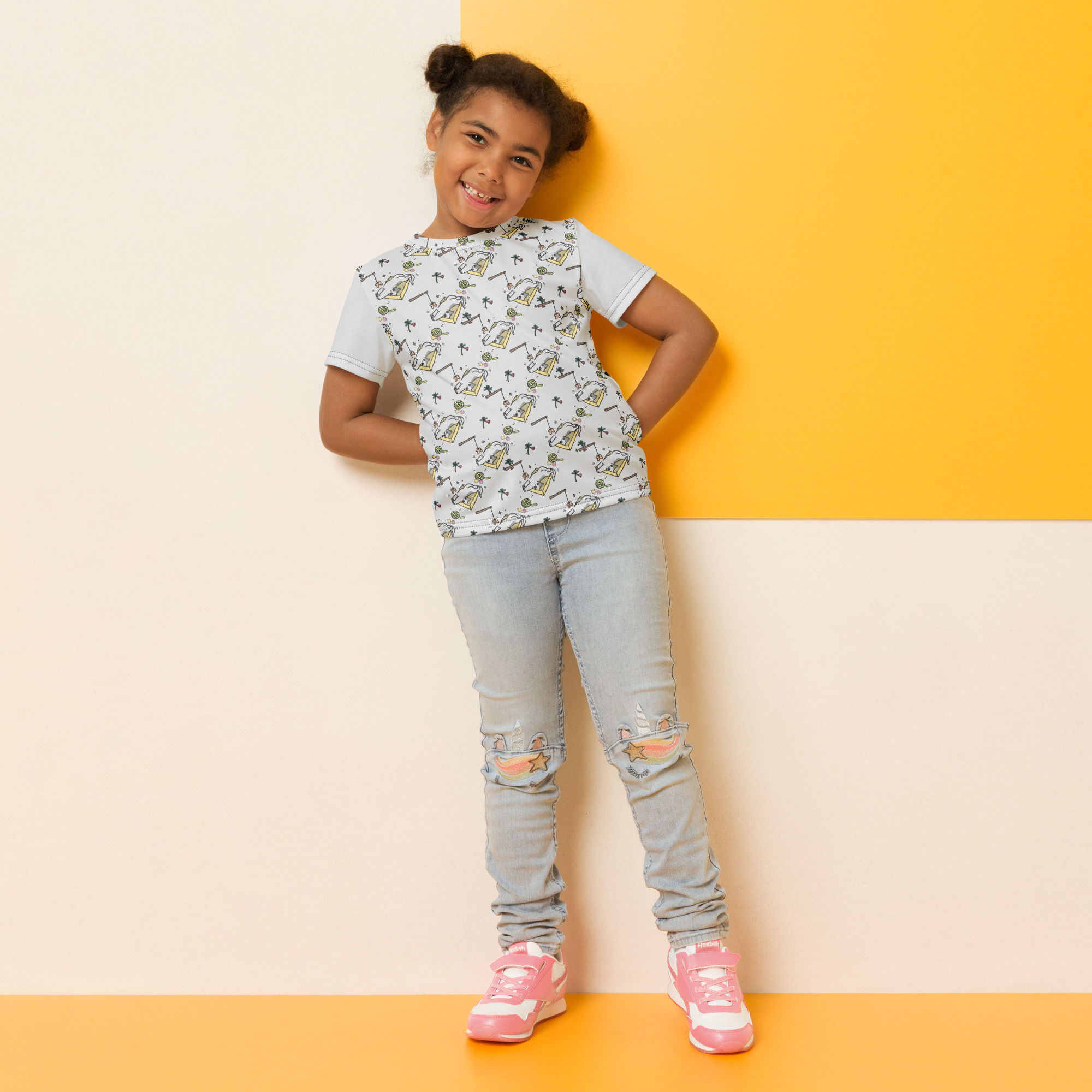 Playful Cat Kids crew neck t-shirt