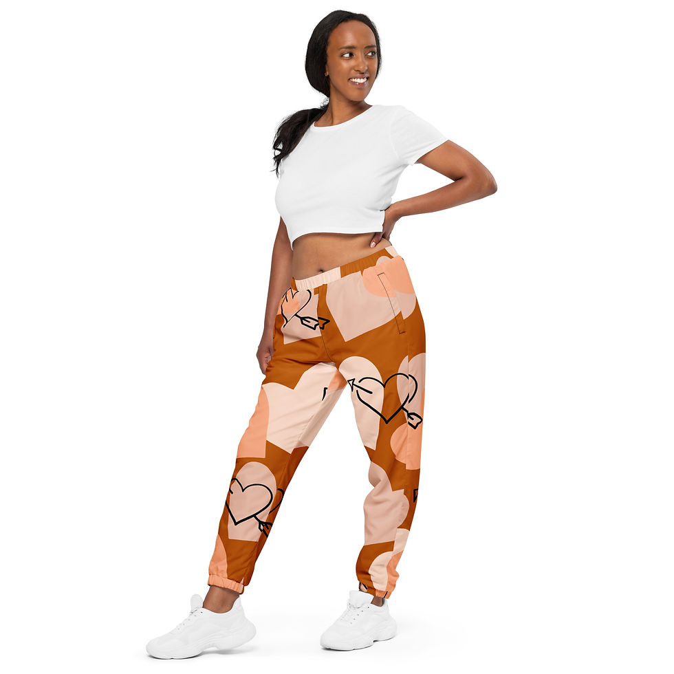 Brown Heart Unisex track pants