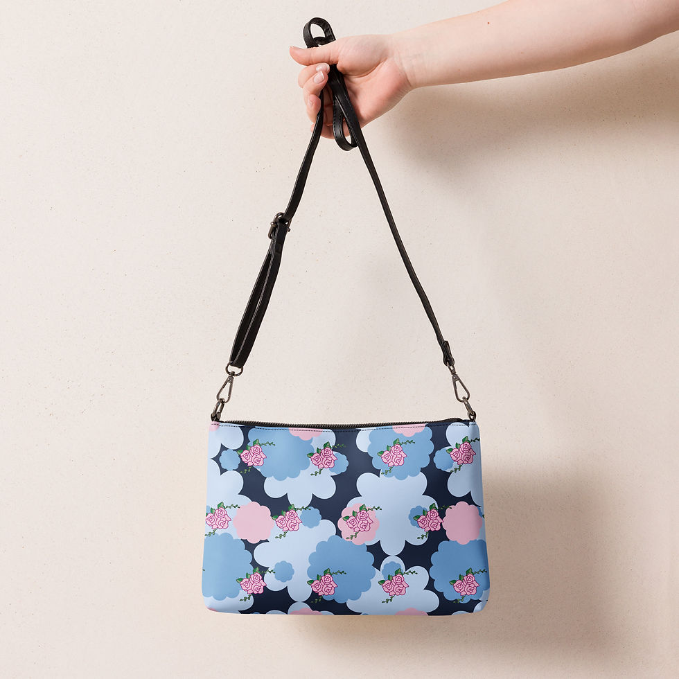 Blue Flower Print Crossbody bag