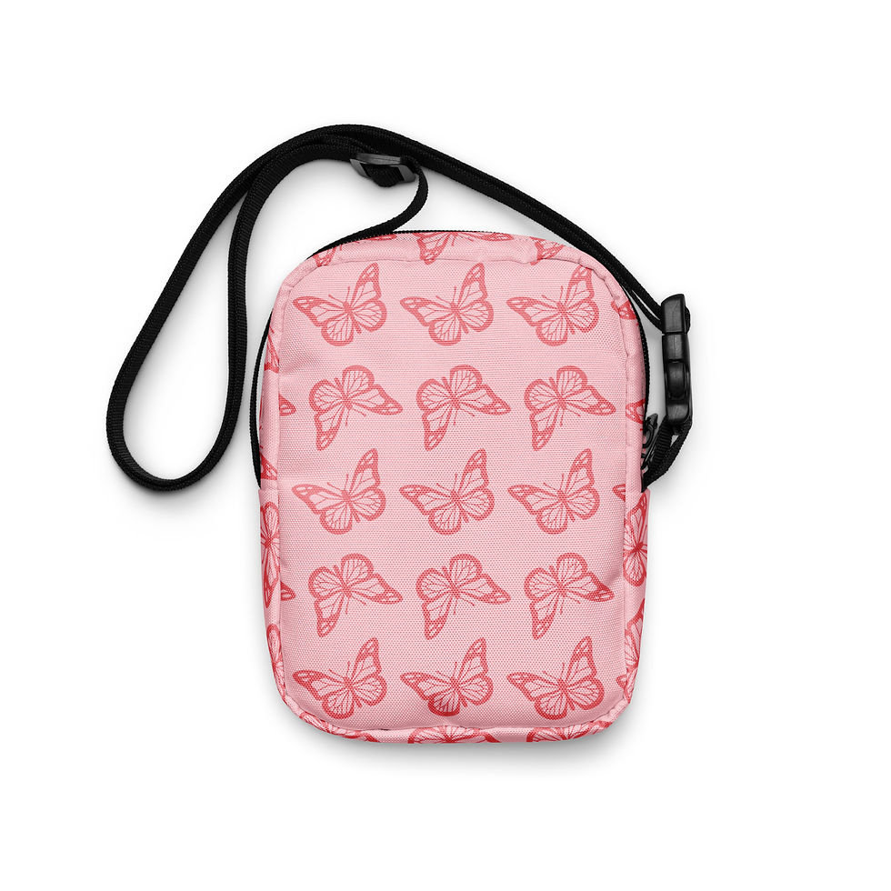 Pink Butterfly Utility crossbody bag