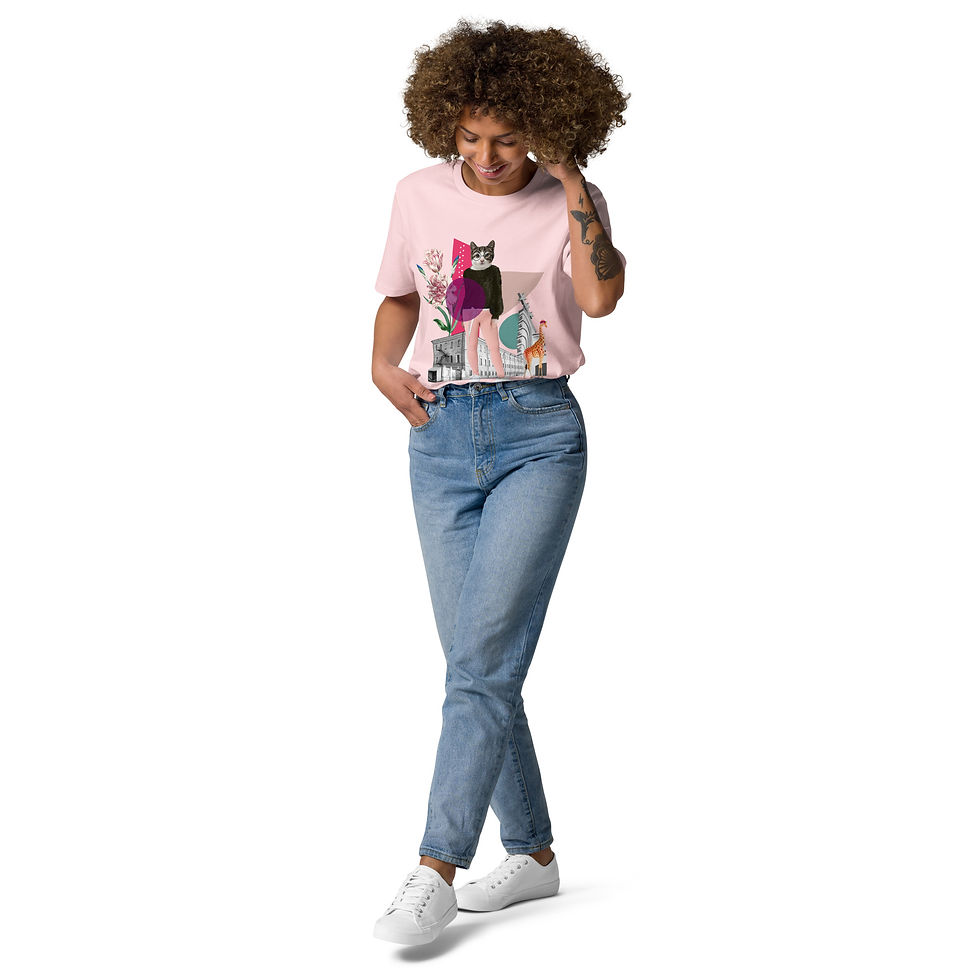Thumbnail: Cat Collage Art organic cotton t-shirt