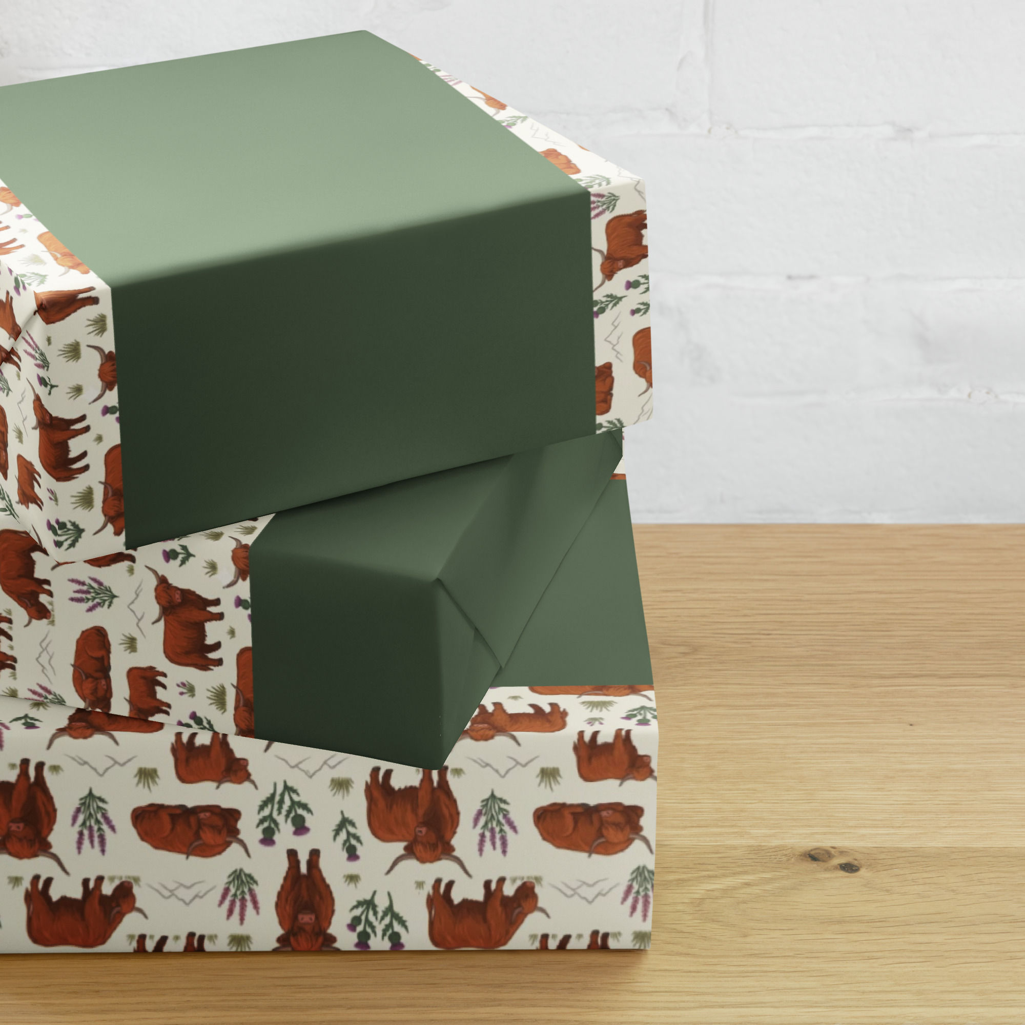 Highland Cow Wrapping paper sheets