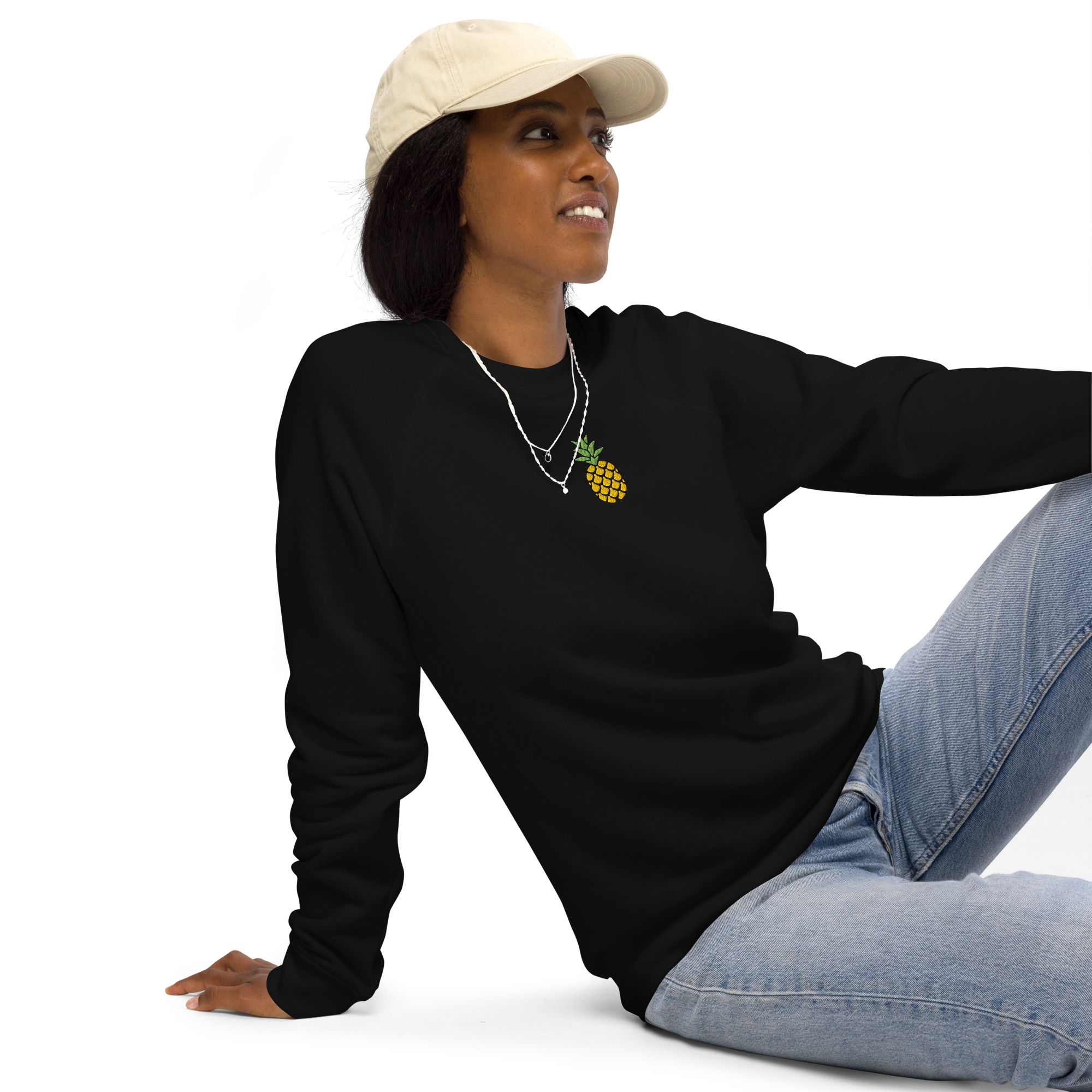 Womens Pineapple organic raglan sweatshirt
