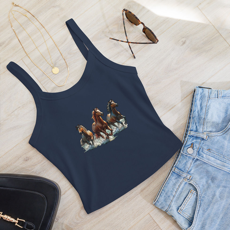 Women’s Horse micro-rib tank top