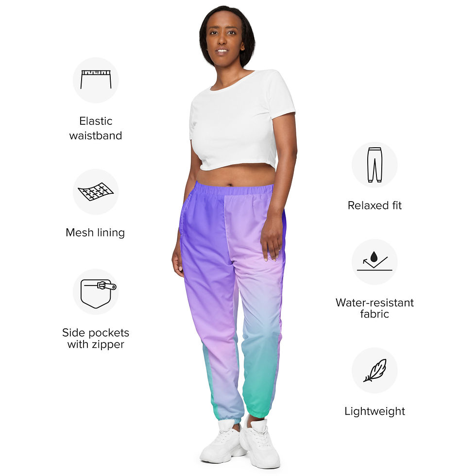 Thumbnail: Purple & Green Unisex track pants