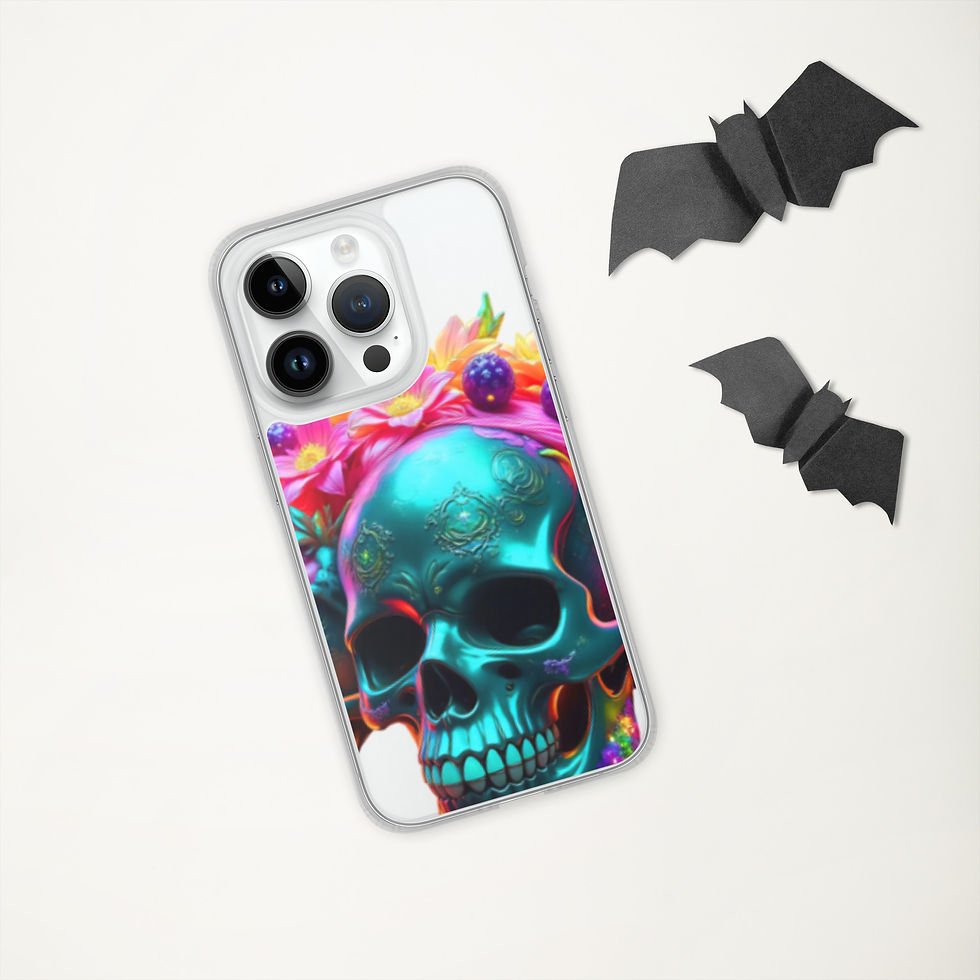 Thumbnail: MagSafe® Floral Skull clear case for iPhone®