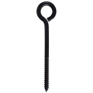 5/16-in x 5-in Coated Screw Eyes, Black, 2pcs