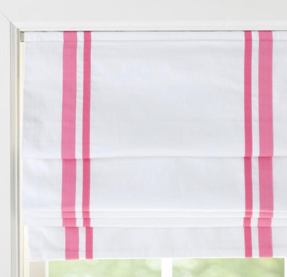 Roman Shade - Hot PInk Stripe
