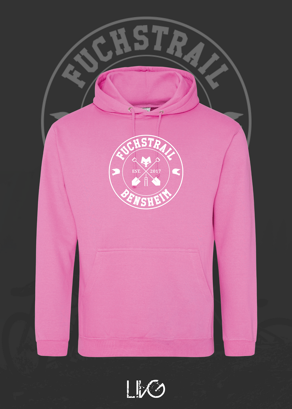 Miniaturbild: Fuchstrail Classic Hoodie Wappen groß weiß