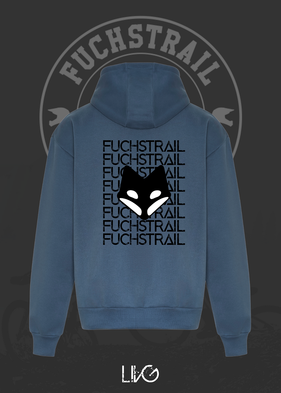Miniaturbild: Fuchstrail Heavyweight Oversize Hoodie Schrift schwarz