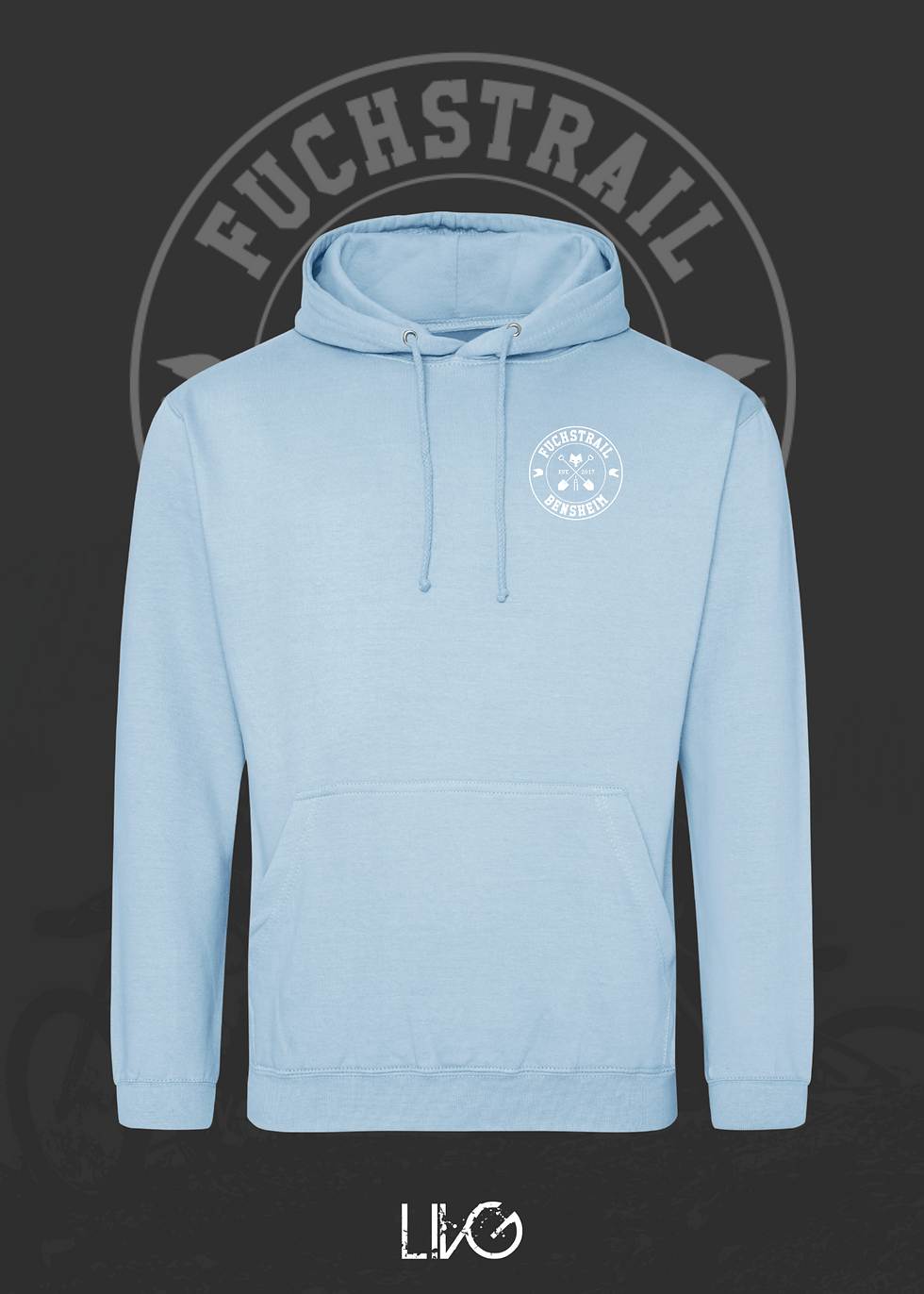 Miniaturbild: Fuchstrail Classic Hoodie Wappen klein weiß