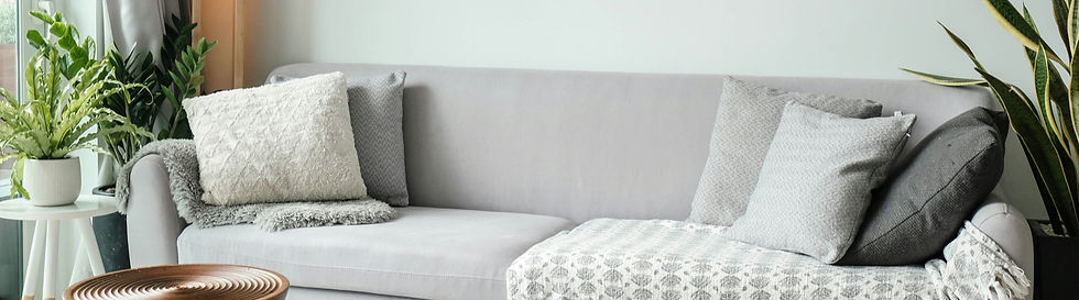 Couch with plant decorations