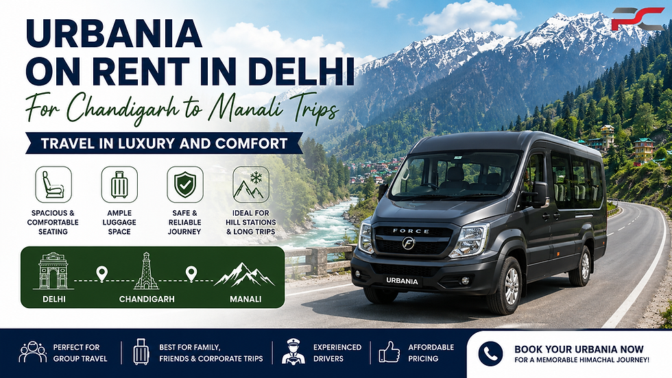 Urbania on Rent in Delhi for Chandigarh to Manali Trips - Travel in Luxury and Comfort