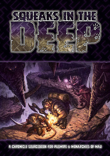 Squeaks in the Deep: depicting a mouse and dog exploring a mine