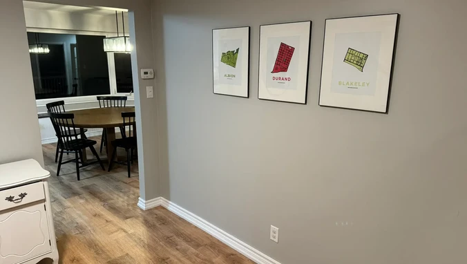 Wide plank vinyl flooring installed in a Hamilton home with natural lighting and clean white trim.
