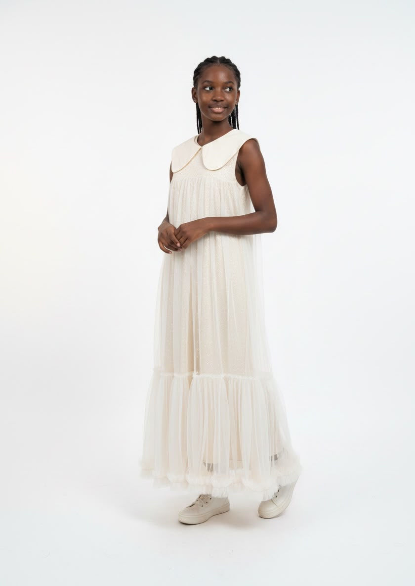 Thumbnail: Ennoedition cream maxi dress._2830
