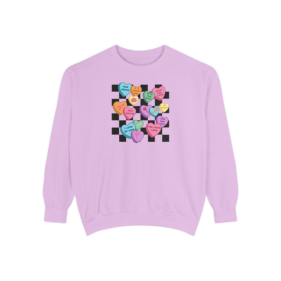 Thumbnail: Candy Heart Hair Stylist Valentine's Day Sweatshirt 
