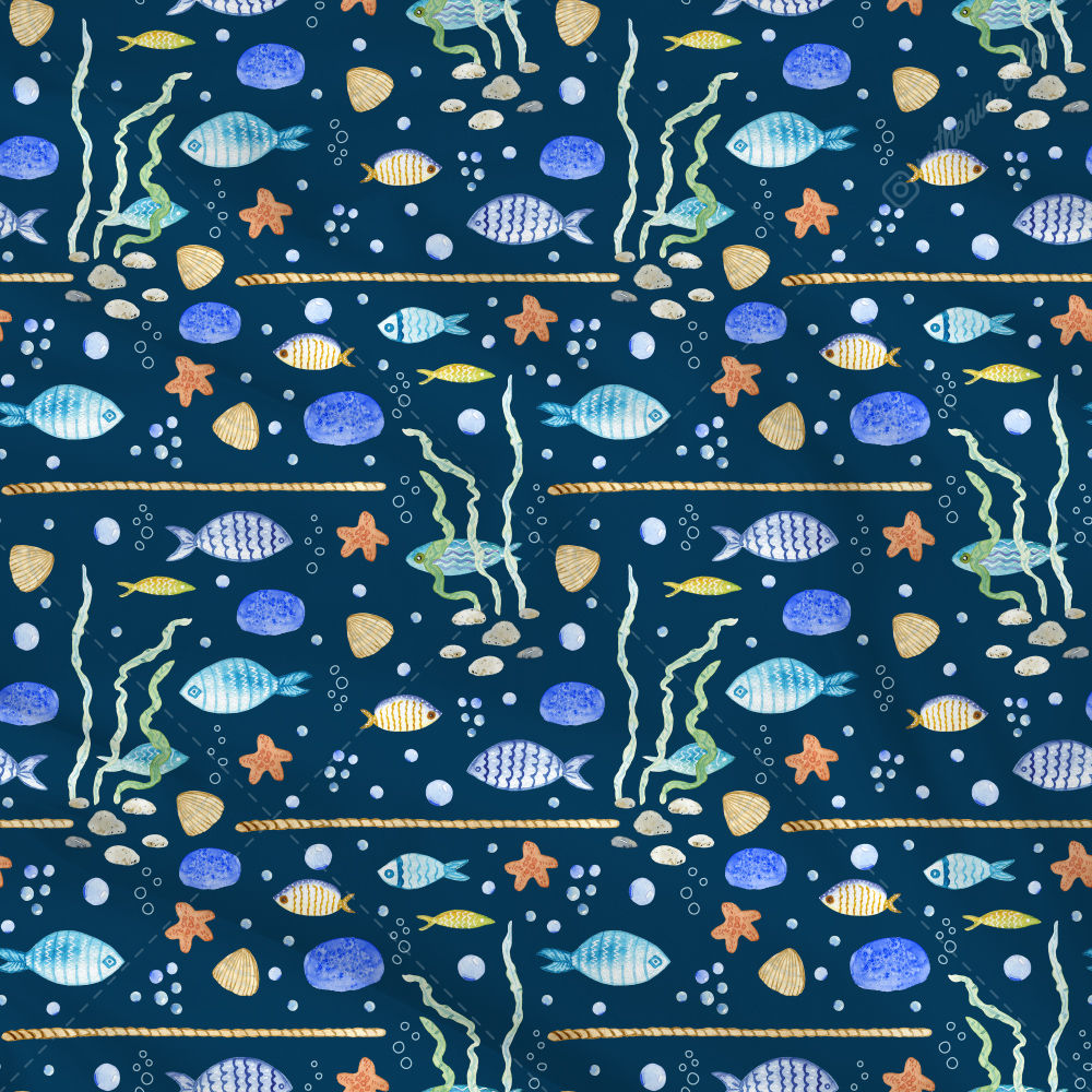 180512. Fishes (on navy)