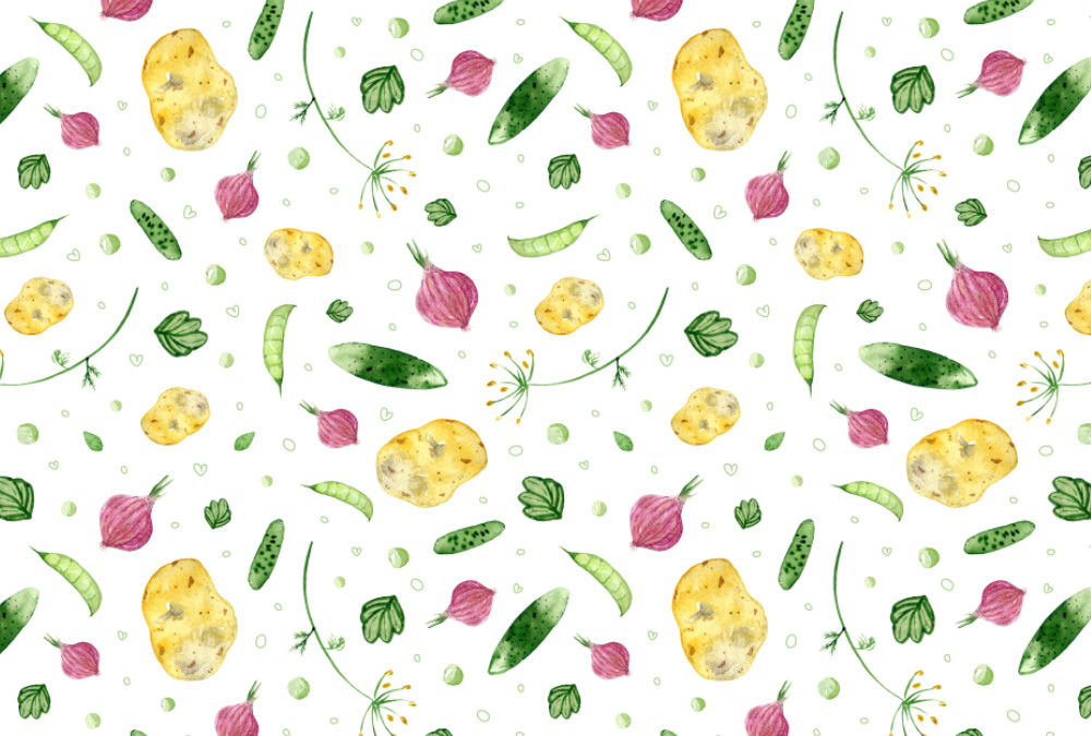 169. Potatoes and Cucumbers (on white)