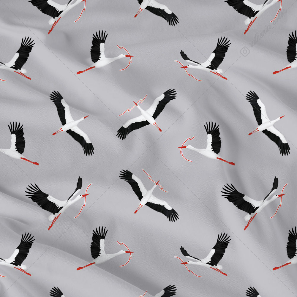 200907. Storks with Ribbons (on grey)