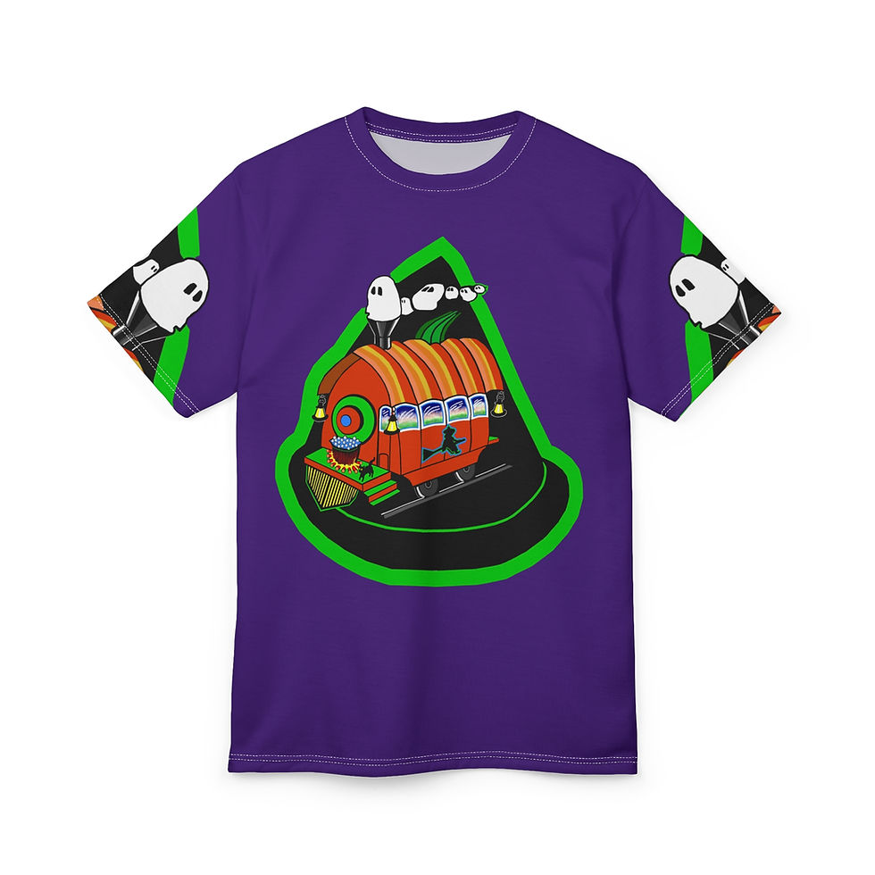 Witches, Ghosts, and Cats Halloween T-Shirt_Alt Front